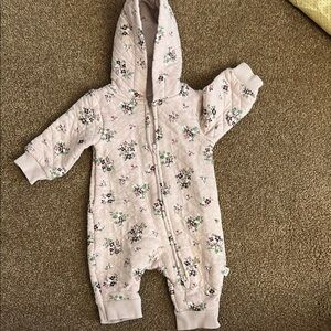 Carter's Pink and Green Hooded Footie Jacket